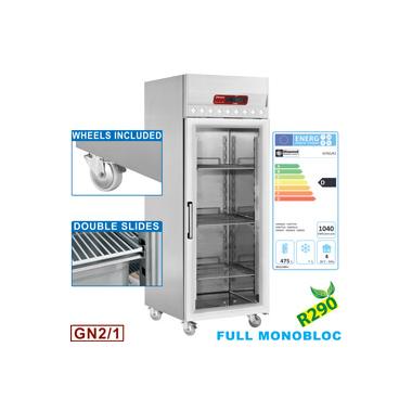 ID70G/R2 típusú ipari, nagykonyhai, kereskedelmi Üvegajtós légkeveréses hűtőszekrény