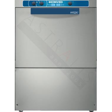 Hoonved HY 501 ipari nagykonyhai pohár- és tányérmosogató gép, perisztaltikus öblítőszer és mosogatószer adagoló, digitális kijelzés, nagyon alacsony energia-, víz- és vegyszerfogyasztás